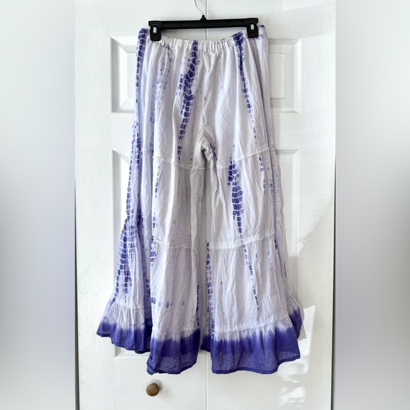 White and purple tie-dye palazzo pants - Picture 4 of 5